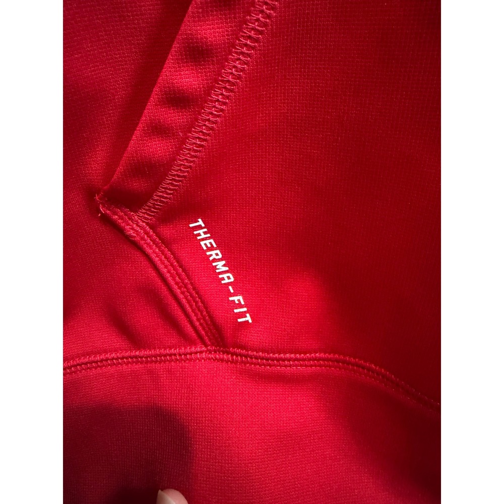 Nike Men Therma-FIT Pullover Hoodie Red Embroidered Swoosh Sweatshirt Training - Picture 5 of 11